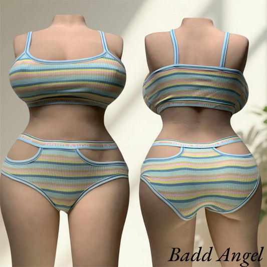 2-piece pastel striped set – Softness & Lightness