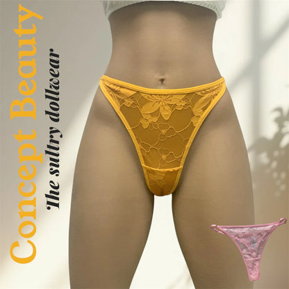 Tanga Sexy en Dentelle Florale – Séduction Naturelle
