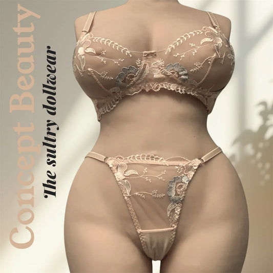 Besticktes Dessous-Set – Sinnliche Eleganz und floraler Charme