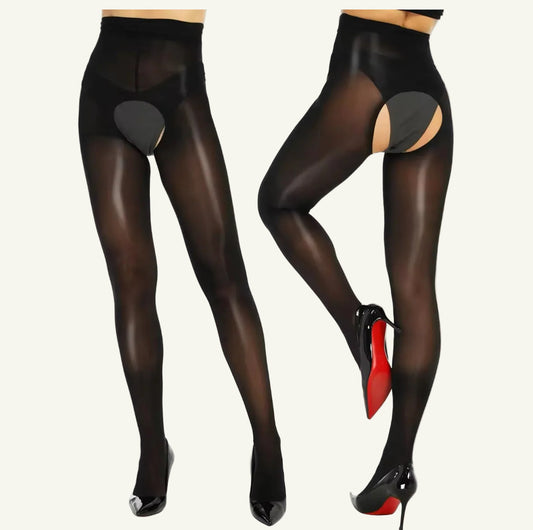 Black open tights