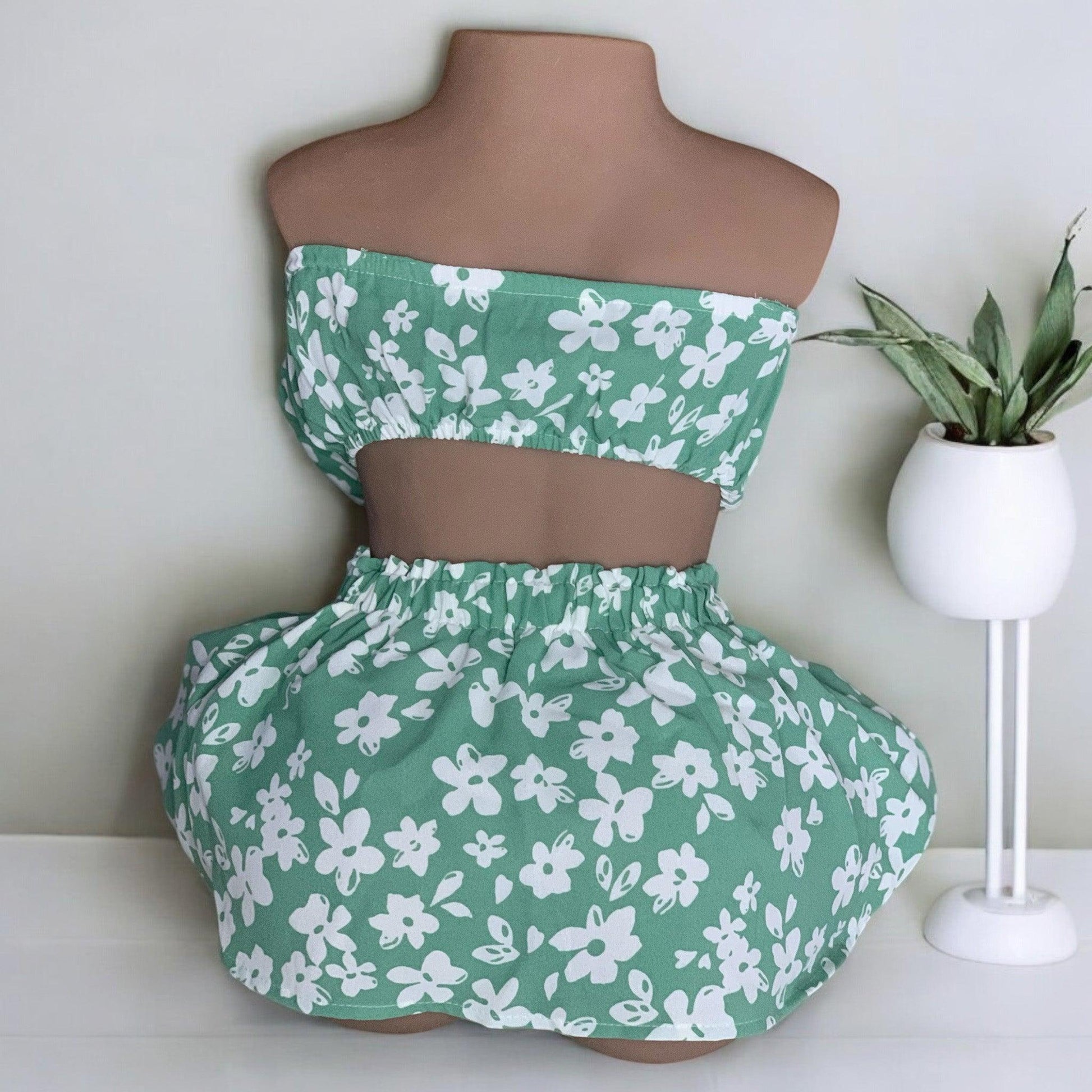 Ensemble Bandeau et Jupe Vert – Style Estival - Tantaly