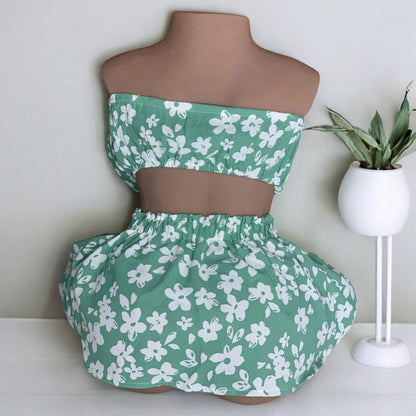Ensemble Bandeau et Jupe Vert – Style Estival - Tantaly