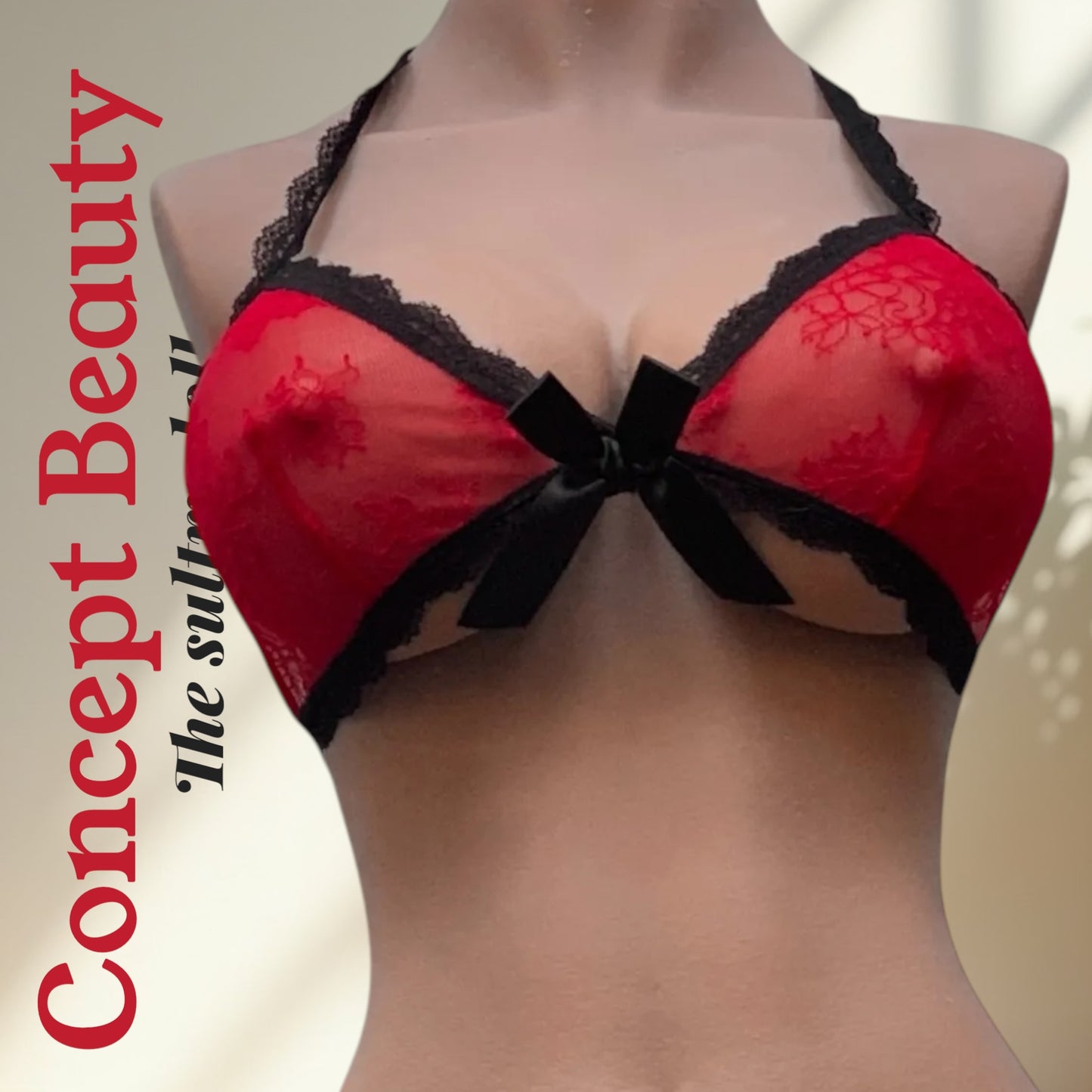 Top Rouge en Dentelle Noire – Passion Intense