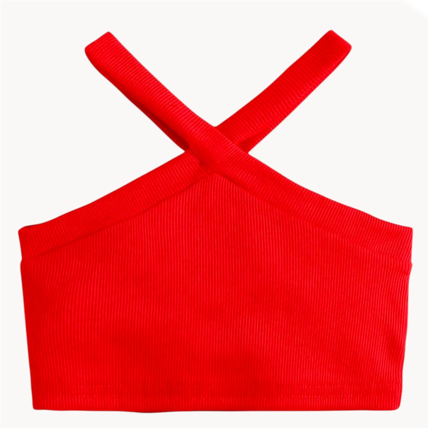 Red Criss Cross Top white background