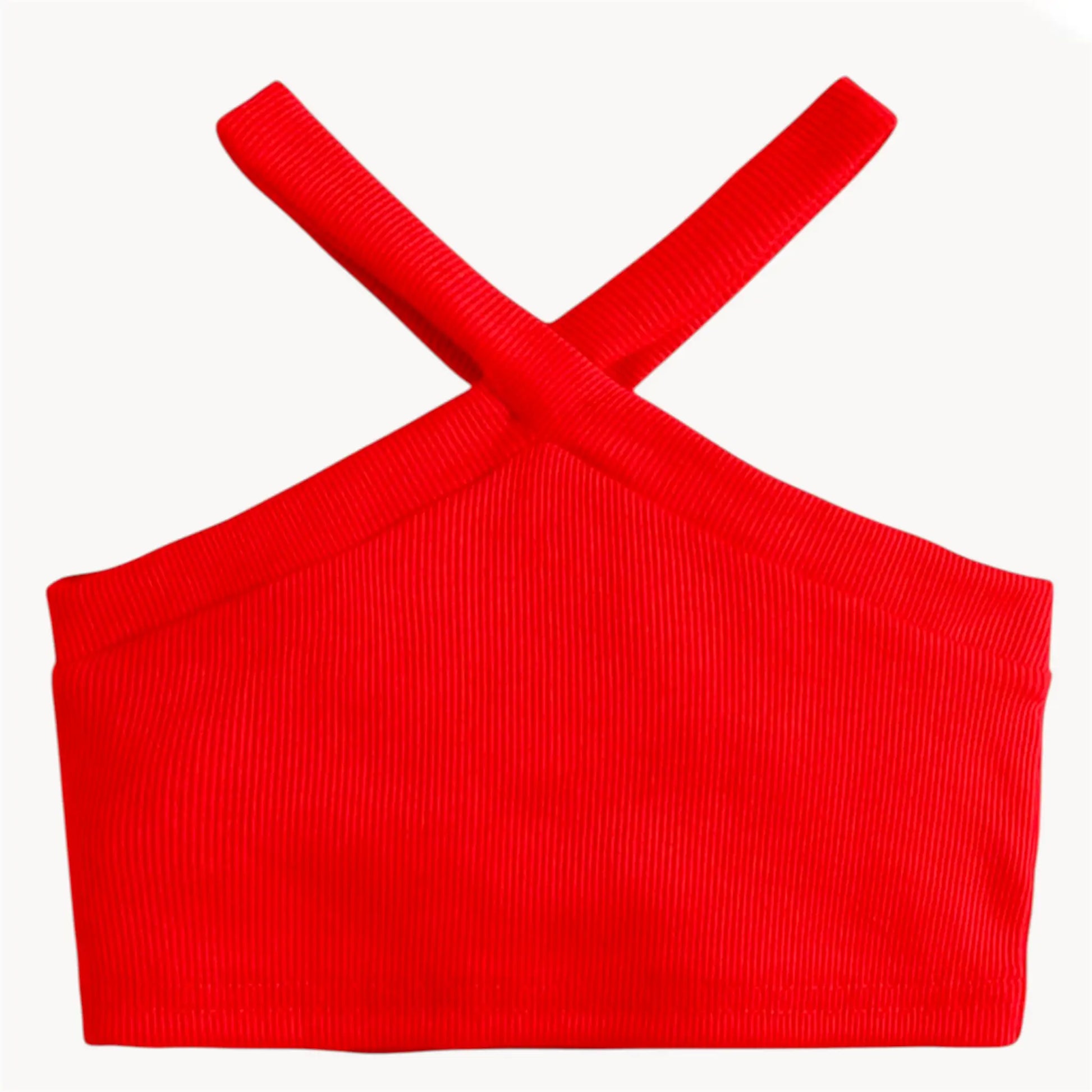Red Criss Cross Top white background