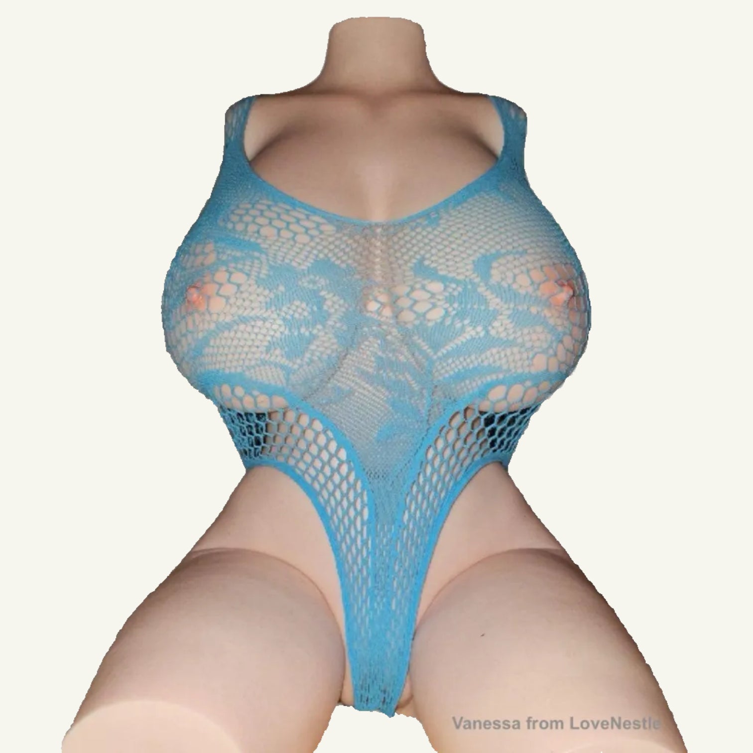 Body en maille bleu pour poupée torse, idéal pour un look séduisant et audacieux.