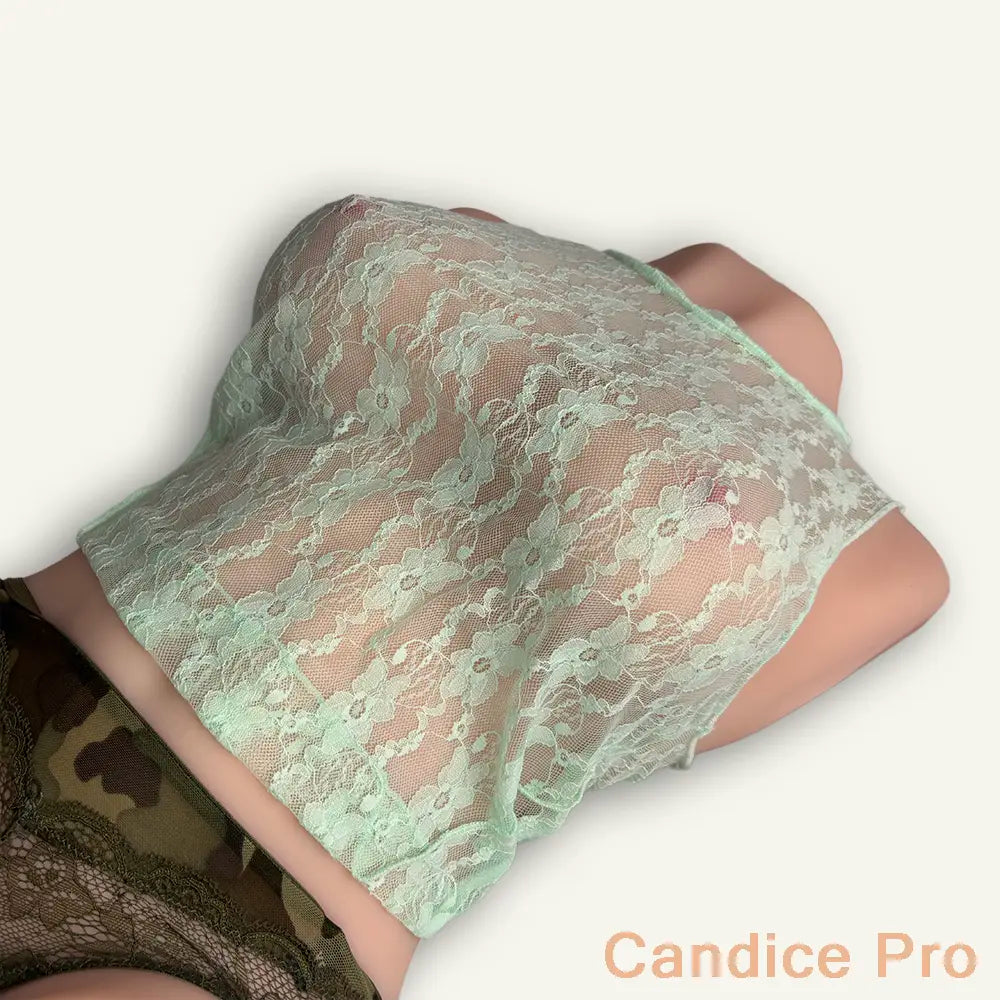 Crop Top Dentelle Vert d’Eau – Voile Sensuel