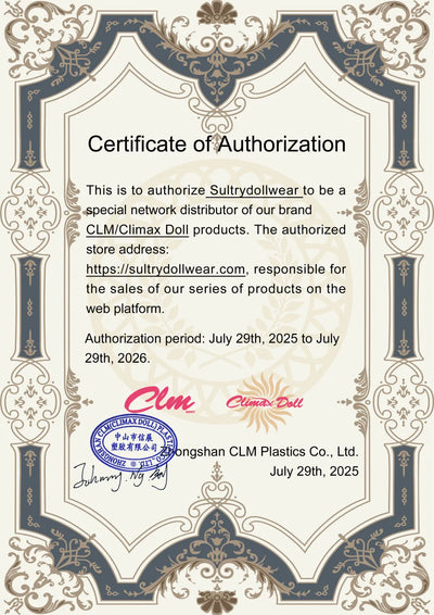 Certificat d'authenticité Unser sinnlicher Partner ClimaxDoll - International