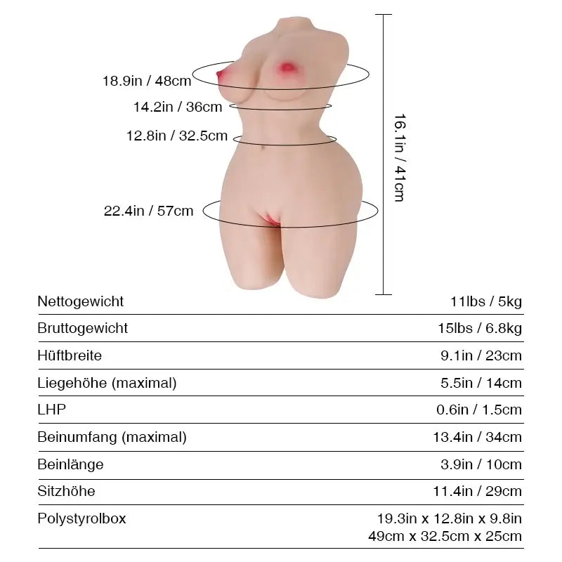 hannah mini size chart