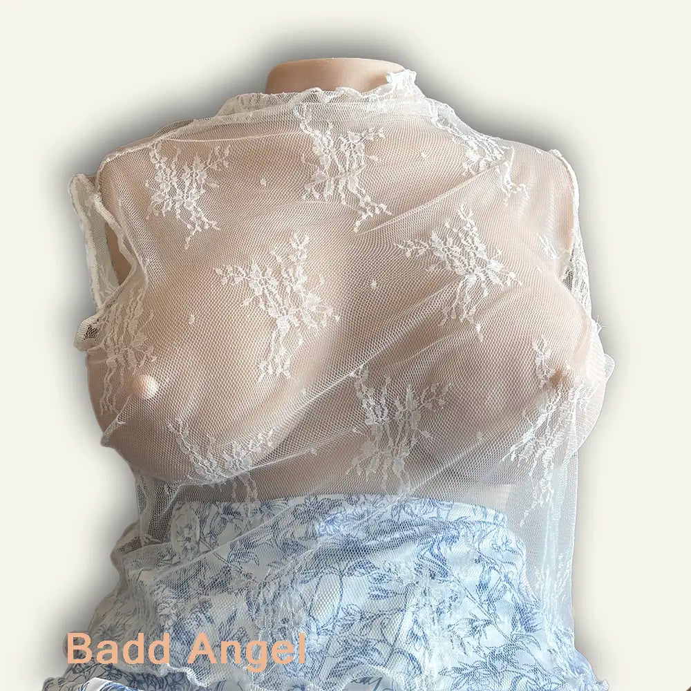 Haut Transparent Dentelle Blanche