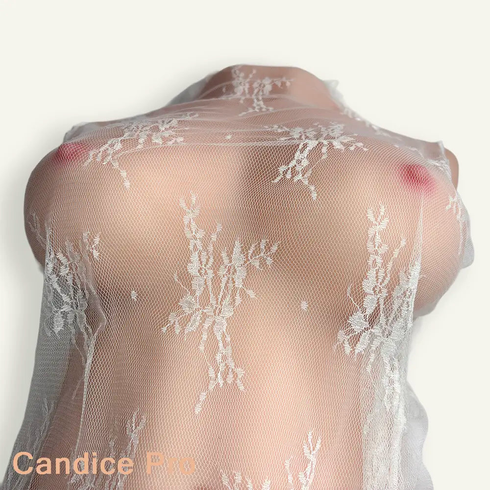 Haut Transparent Dentelle Blanche