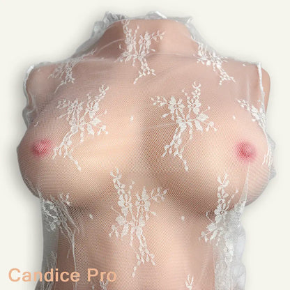 Haut Transparent Dentelle Blanche